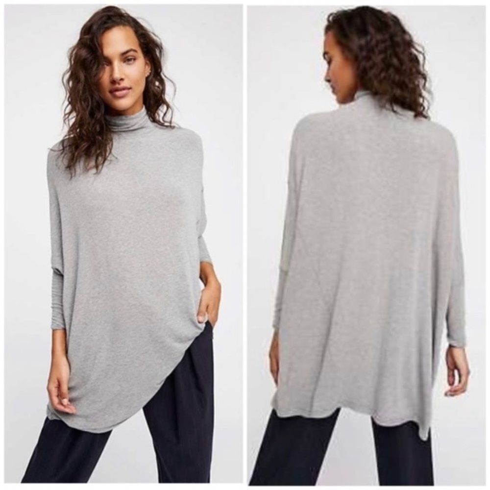 WE THE FREE grey oversized turtleneck tunic